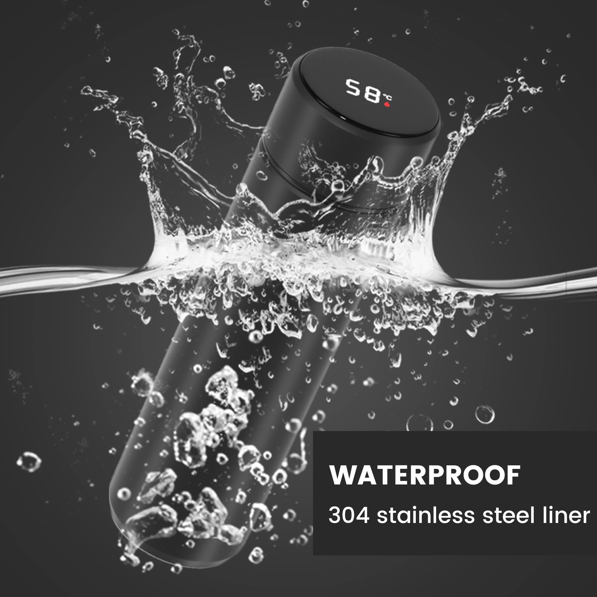 500ml Smart Water Bottle Led Temperature Display Vacuum Flasks metal Stainless Steel Thermal cup With Sensor for Adults