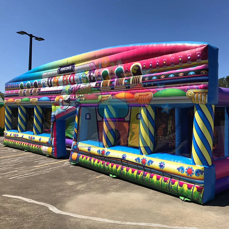 Outdoor party game inflatable castle maze carnival fun house maze for kids and adults