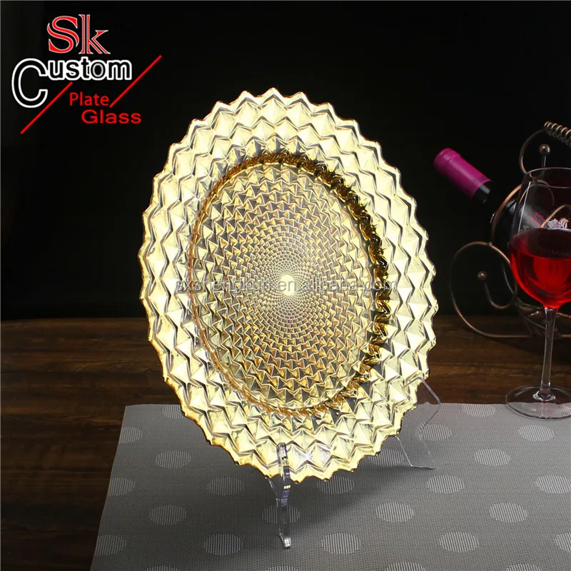 Promotional gift mouth blown transparent 13inch lead free glass pie plate borosilicate glass bakeware with OEM decal logo