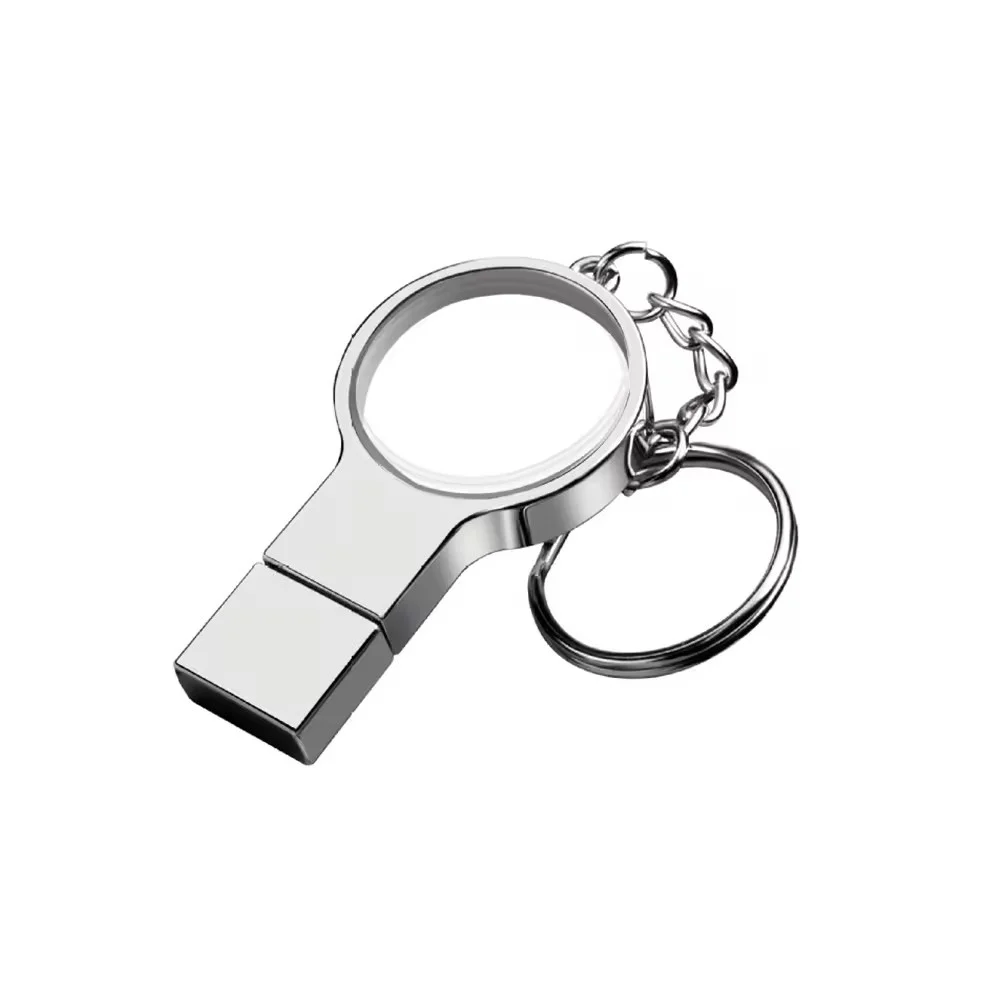 Metal Acrylic Usb Memory Disk With Customized Led Logo Keyring Flash Drive Usb Stick For Company Promotion