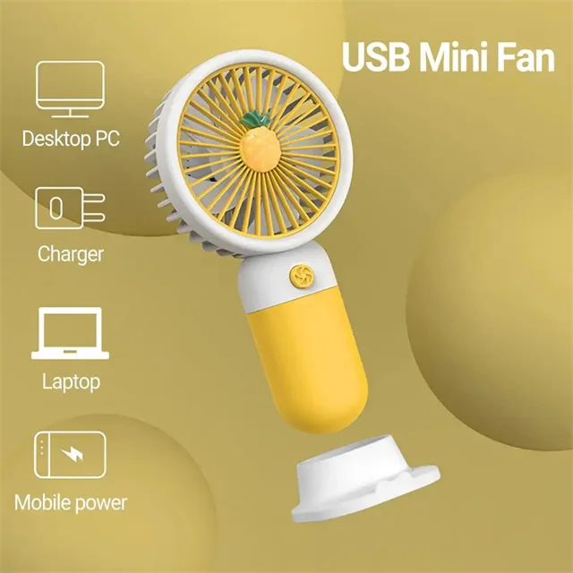 Wholesale Portable Rechargeable Mini Usb Fruits In Hand Cool Fan Custom Loge Fan For Family Room Outdoor