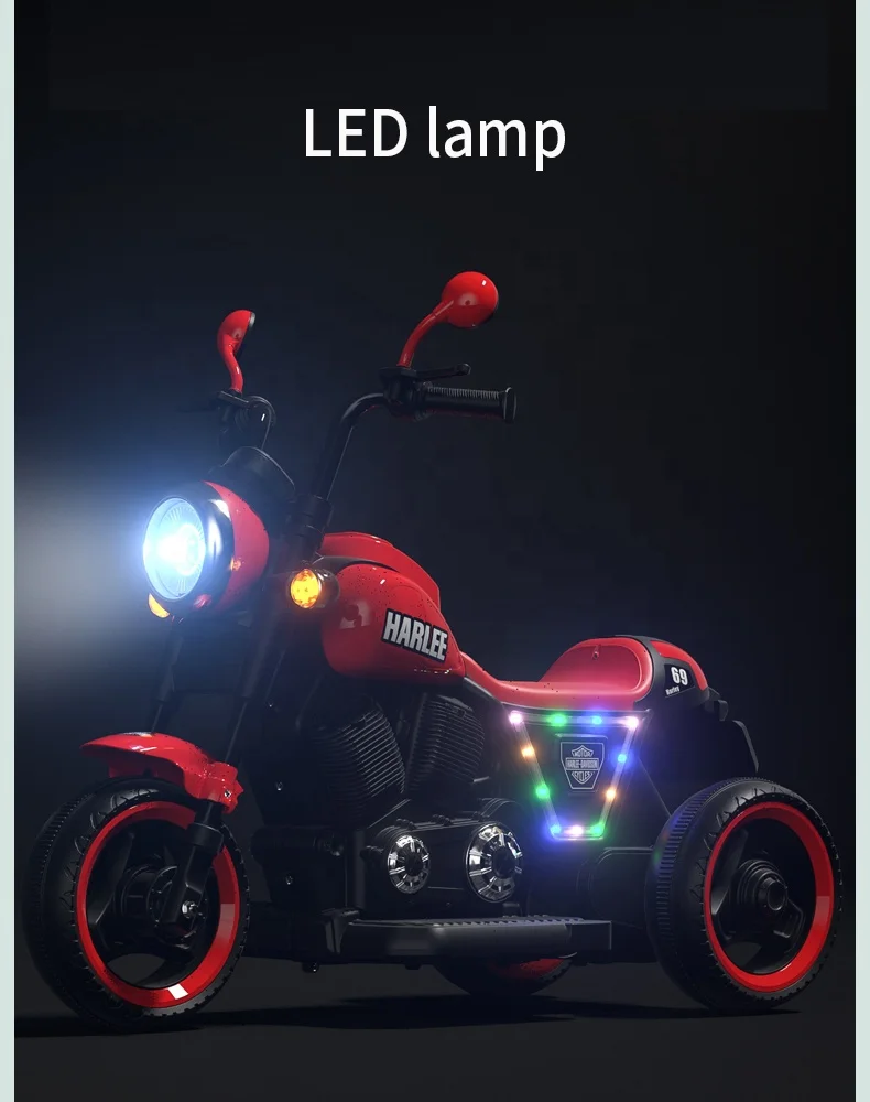 China Kids Electric Motorcycle Manufacture Kids Motor Bike With 2 Seat And Pedal Accelerator