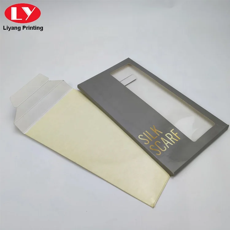 Paper Envelope Scarves Packing Custom Logo Retail Scarf Packaging Envelopes with Clear Window