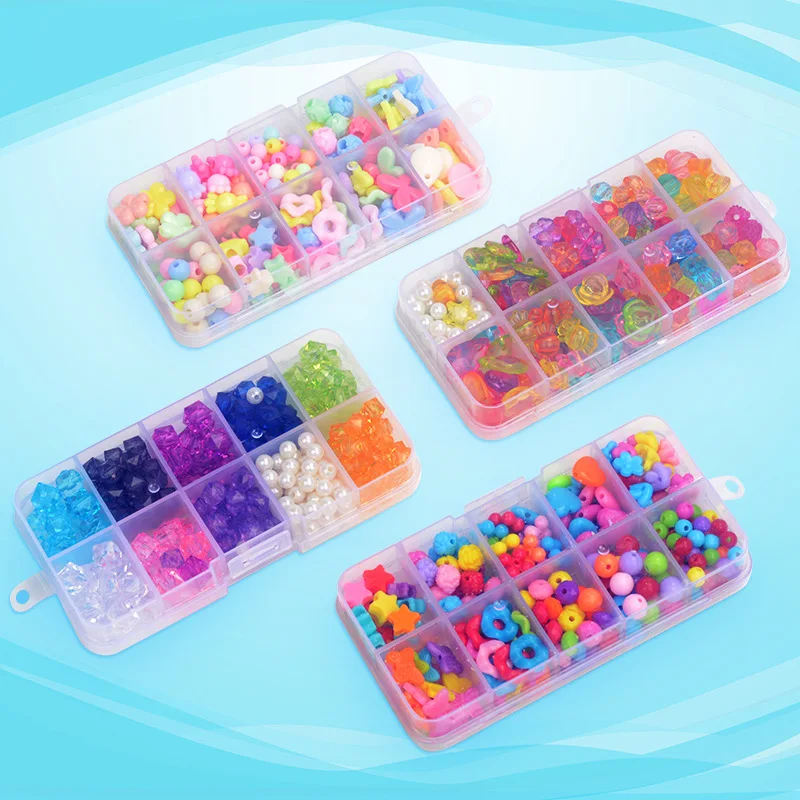 Kids DIY Toys Kit Girl Plastic Beads Spacer Loose Beads For Jewelry Making Diy Handmade Bracelet