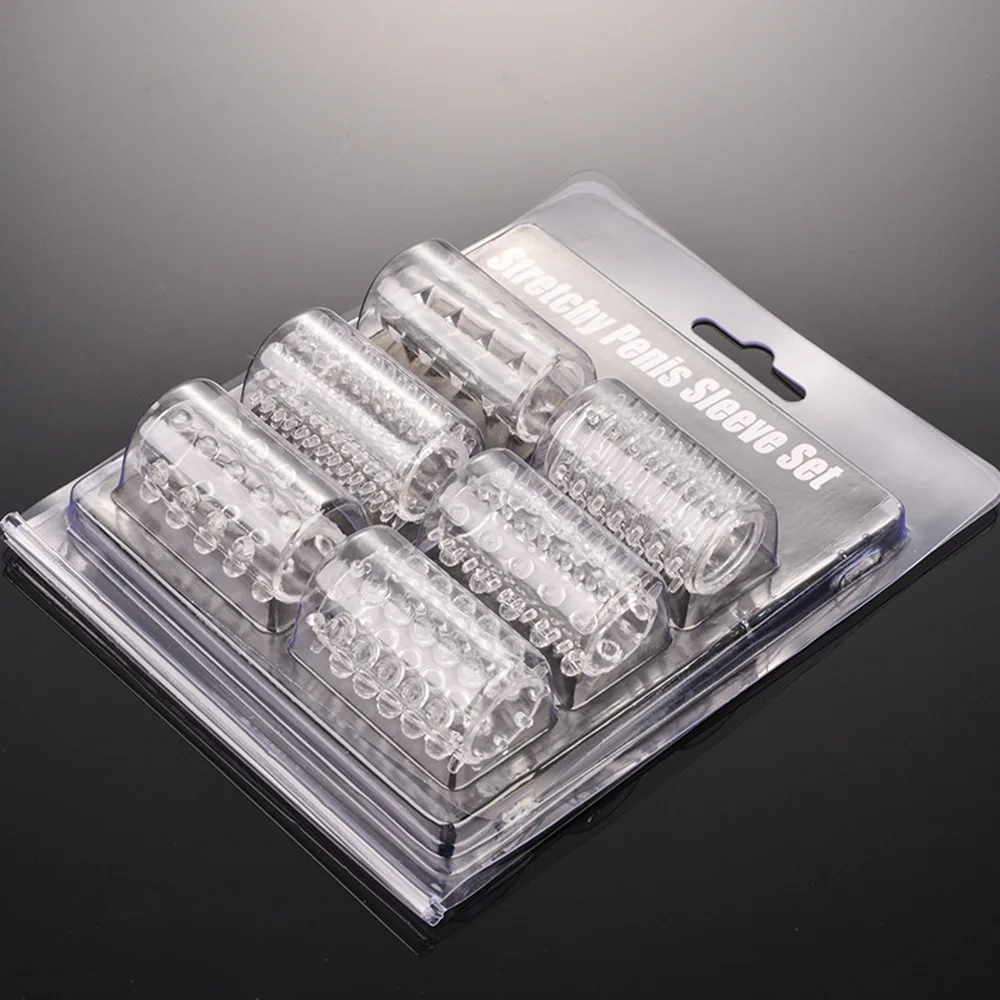 6pcs Crystal Cock Ring Elastic Ball Massage Plastic Penis Ring Erotic Orgasm Pleasure Delay Ejaculation For Male Sex