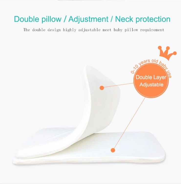 Vietnam Factory Soft Comfort Adjustable Cotton Fabric Children Memory Foam Sleep Baby Neck Pillow with Cartoon/Animal Pattern