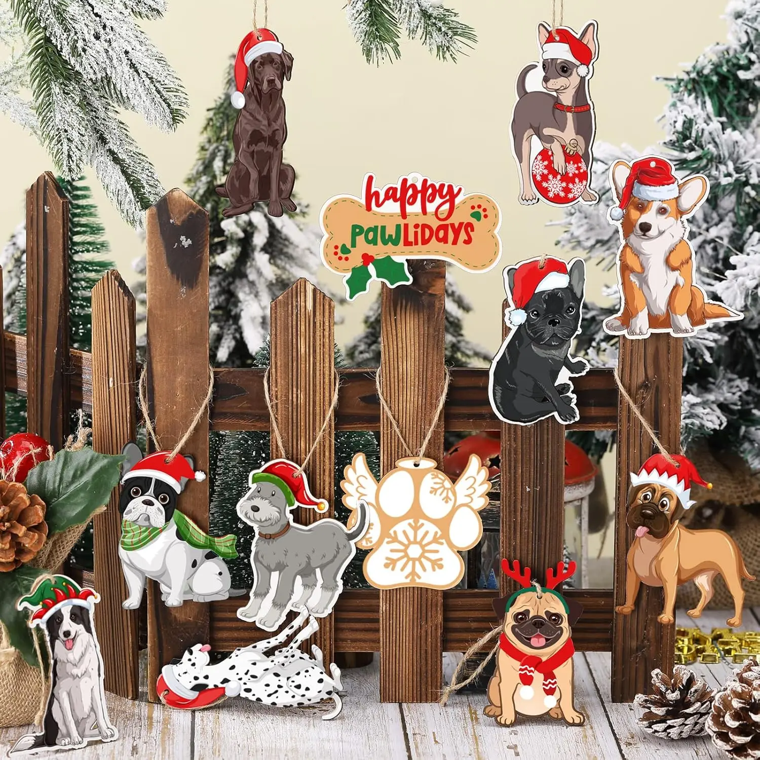 Christmas series wood buttons DIY handmade home decoration wooden pendants