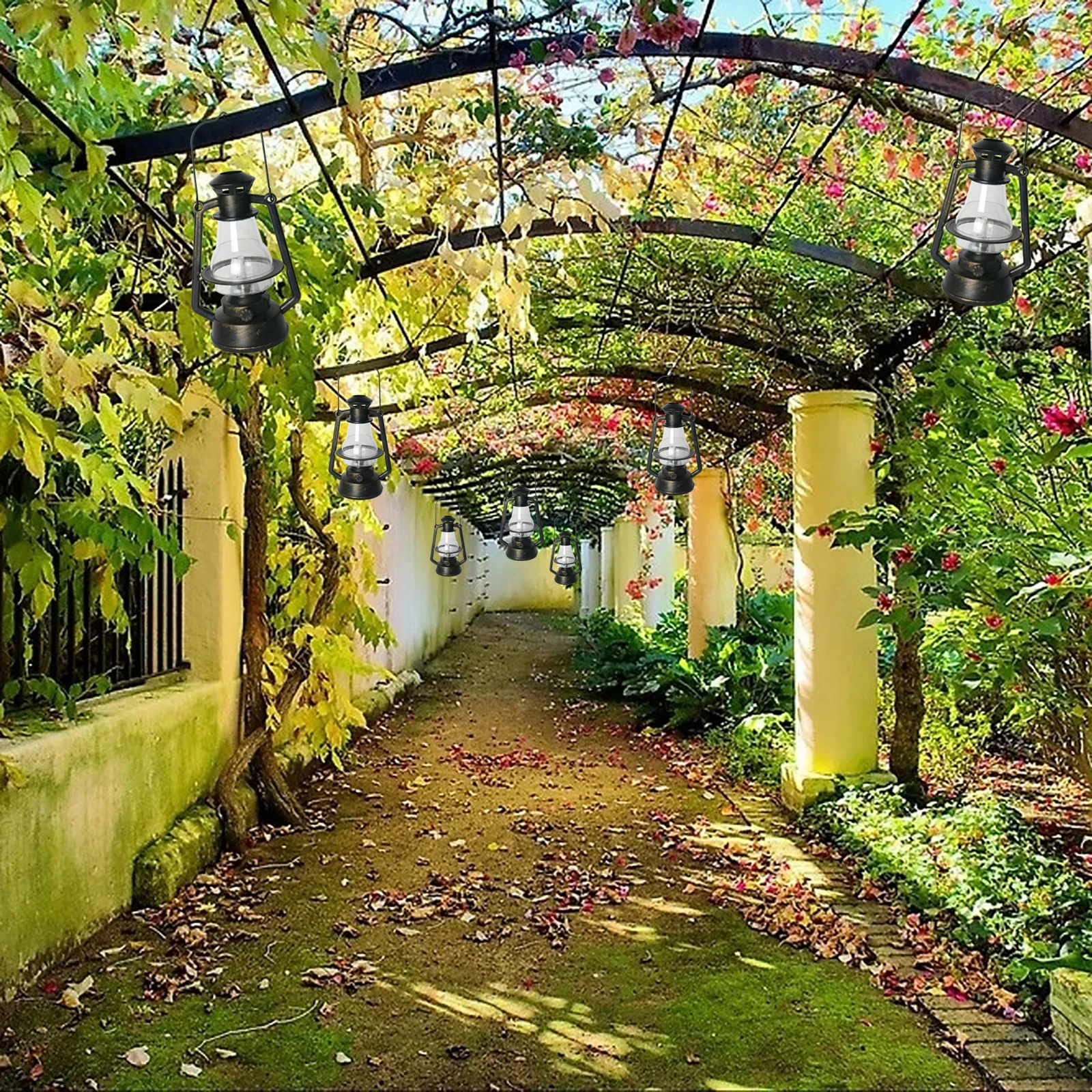 LED Retro Simulated Oil Lamp Flashing Vintage Lamp Rechargeable Camping Lantern Hanging Light for Indoor and Outdoor Decoration