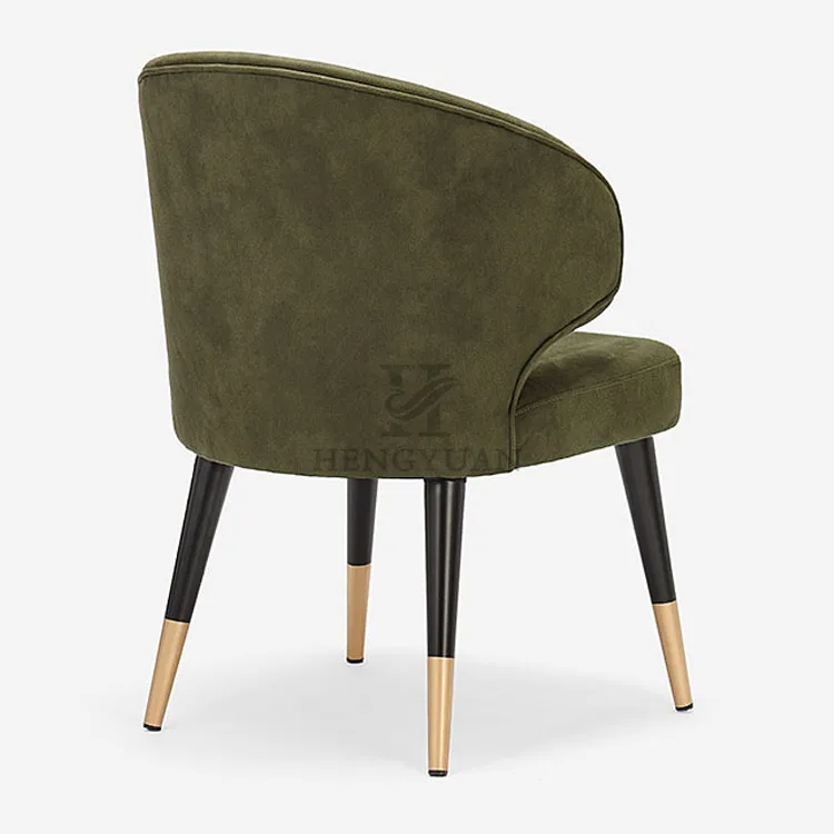 Classic Designer Furniture Hotel Home Velvet Square Soft Dining Chair For Dining Room