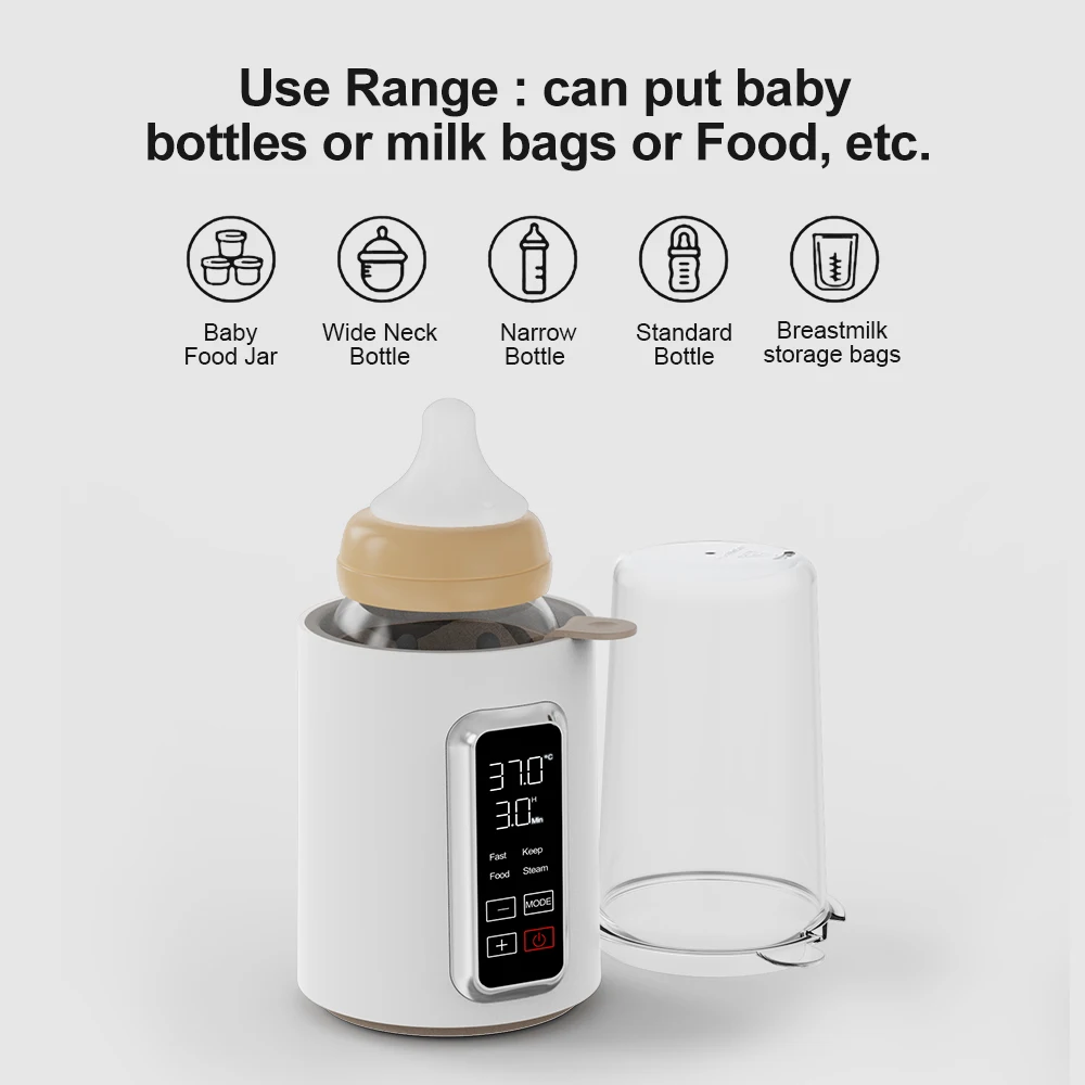Portable 4-in-1 Baby Bottle Warmer & Sterilizer New Design Single Bottle Feeding Bottle Warmer Heating Defrosting Warmer