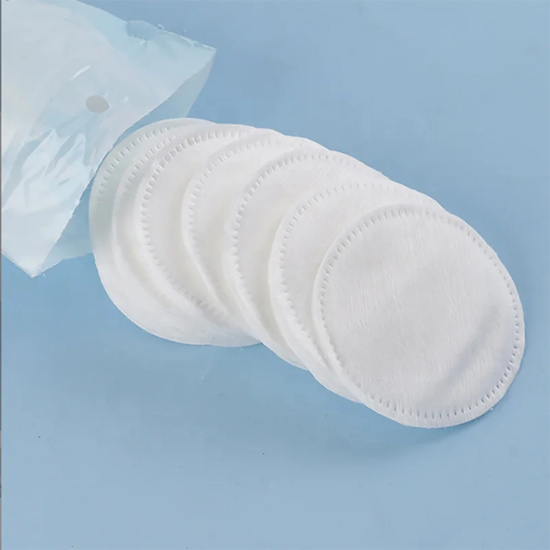 Hot sale round  makeup removal cotton pads 100% natural cotton square cotton sheet hair polish remove pads