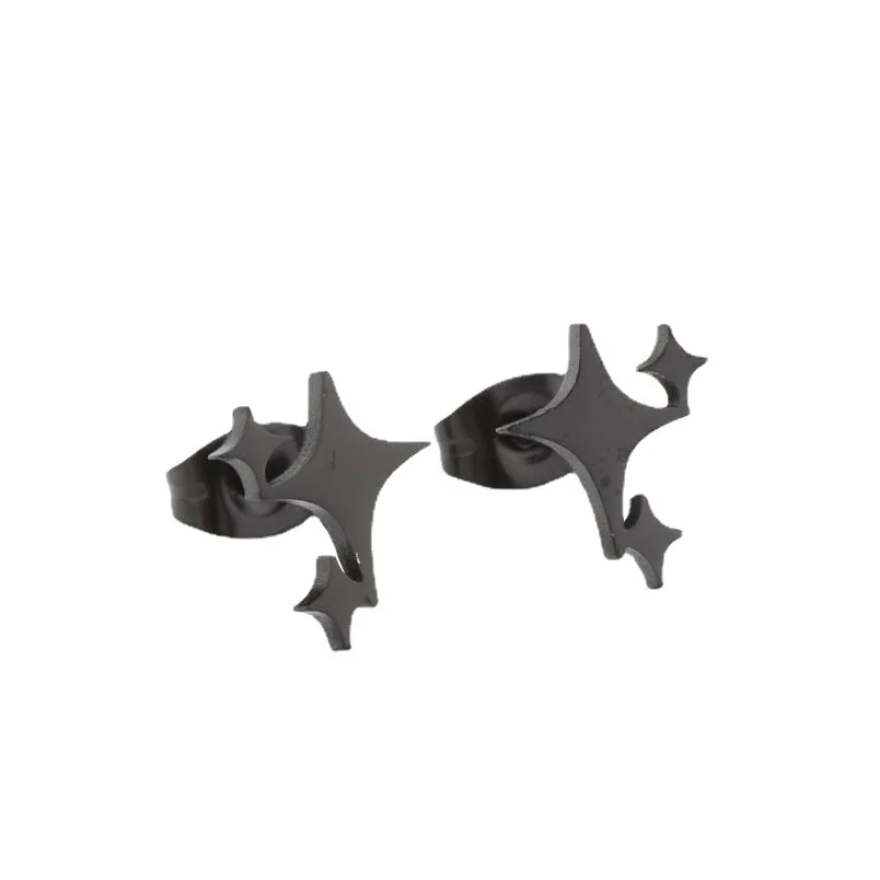 Korean Style Simple Stainless Steel Star Stud Earrings for Women Temperament Gold Silver Earring Jewelry Gifts