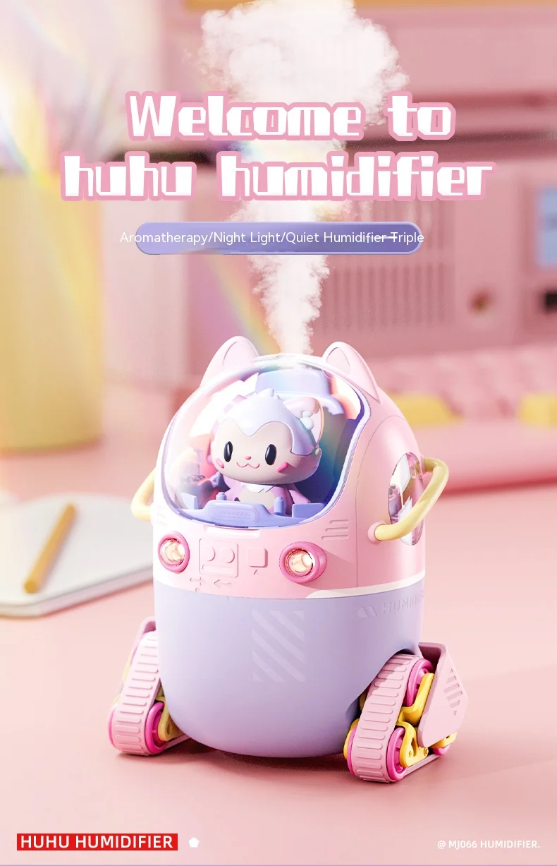 Modern LED Light Ultrasonic Humidifier Mini Portable Air Freshener Usb Rechargeable Aroma Purifier Unique UV Printing English 36