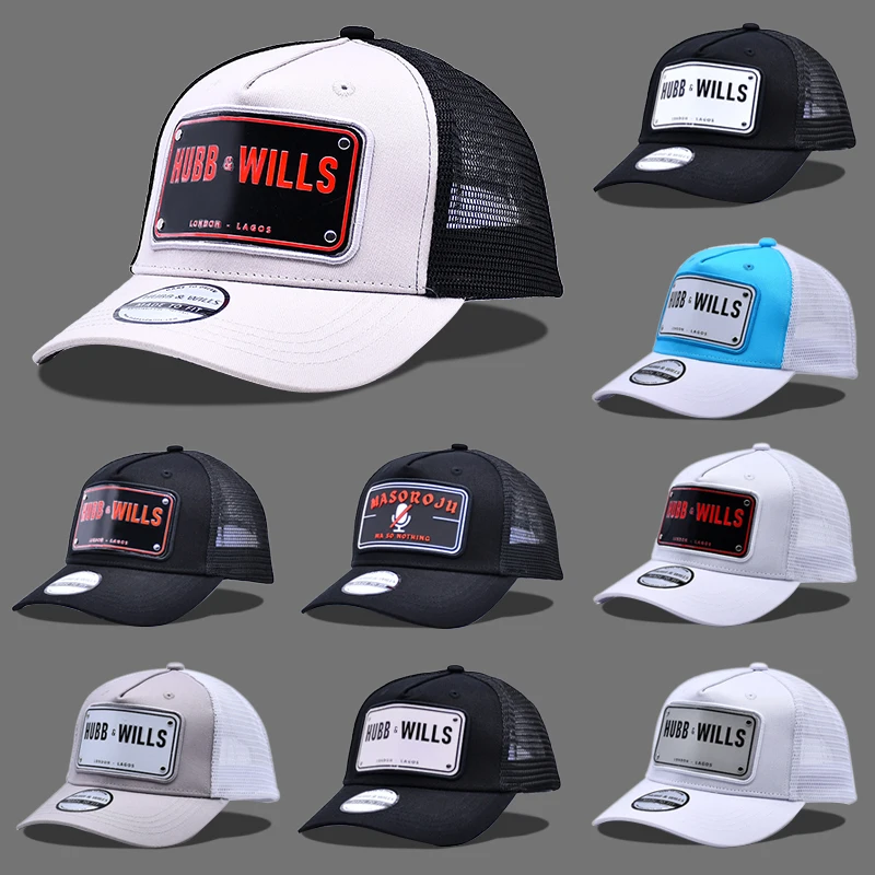 Cap Manufacturer Custom 5 Panel Metal Logo Plate Trucker Mesh Hats For Sale