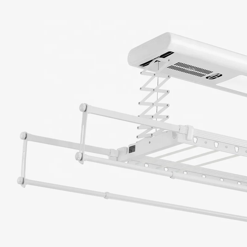 electric foldable laundry clothes pipe clothing drying hanging cloth rack hangers automatic ceiling clothes dryer