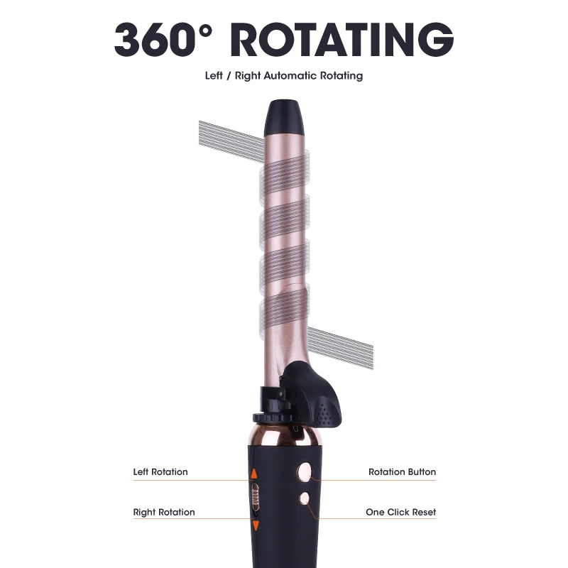 New detachable 1.25 inch automatic hair curler 3 in 1 multi styler auto rotating self curling iron