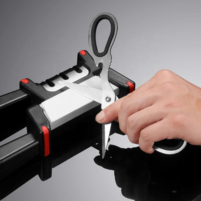 Top Quality Wholesale Stainless Steel Knife Scissors Sharpener Professional Kitchen Knife Sharpener With 3 Stages