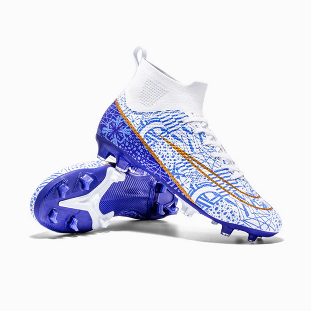 Soccer Shoes Soccer Cleats Football Cleats Professional High-Top Breathable Athletic Football Boots AG/FG