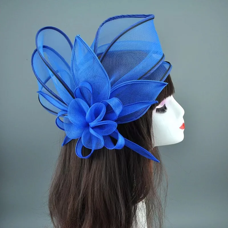 New Women Handmade Linen Netting Headwear Hair Accessories Vintage Ladies Wedding Ball Party Top Hat