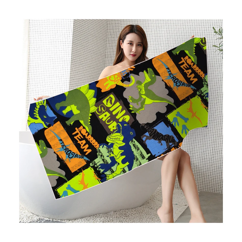 Wholesale Oem Quick Dry Sublimation Custom Printed Large Oversized Sand Free Suede Kids Microfiber Beach Towel