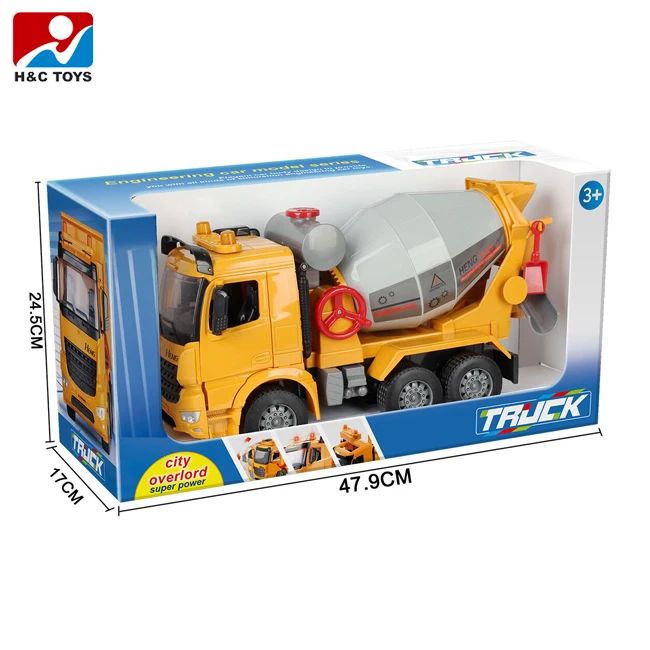 Friction Inertial Engineering Car Cement Mixer Truck Toy with Light and Sound