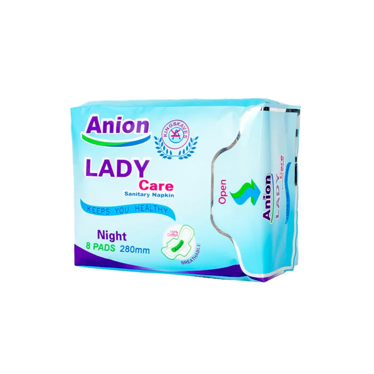 Popular sanitary pads negative ion sanitary napkin with green ADL