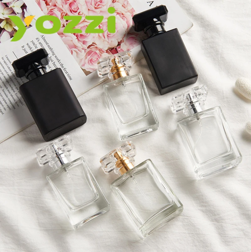 Free Sample 30ml 50ml Luxury Woman Custom Wholesale Empty Square Glass Spray Cologne Perfume Bottle