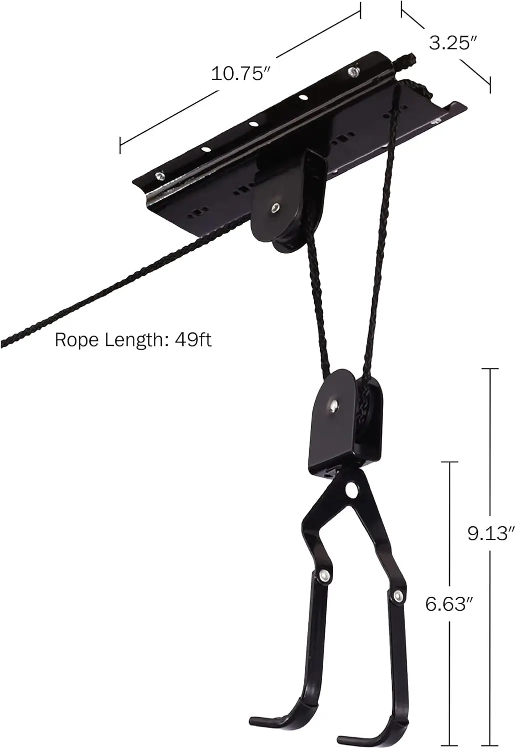 Bicycle Lifter Ceiling Hooks Elevated Pulley System for Bicycle or Ladder Rowing Display Carrier Racks