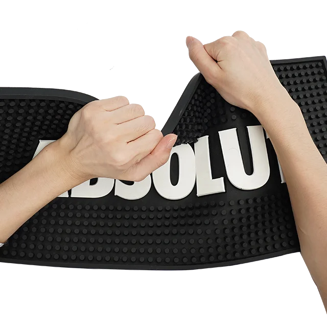 2024 High Quality Soft PVC Customized Rubber Bar Spill Mat Anti-Slip Counter Mat with Straw Accessory for Beer Bar Accessories