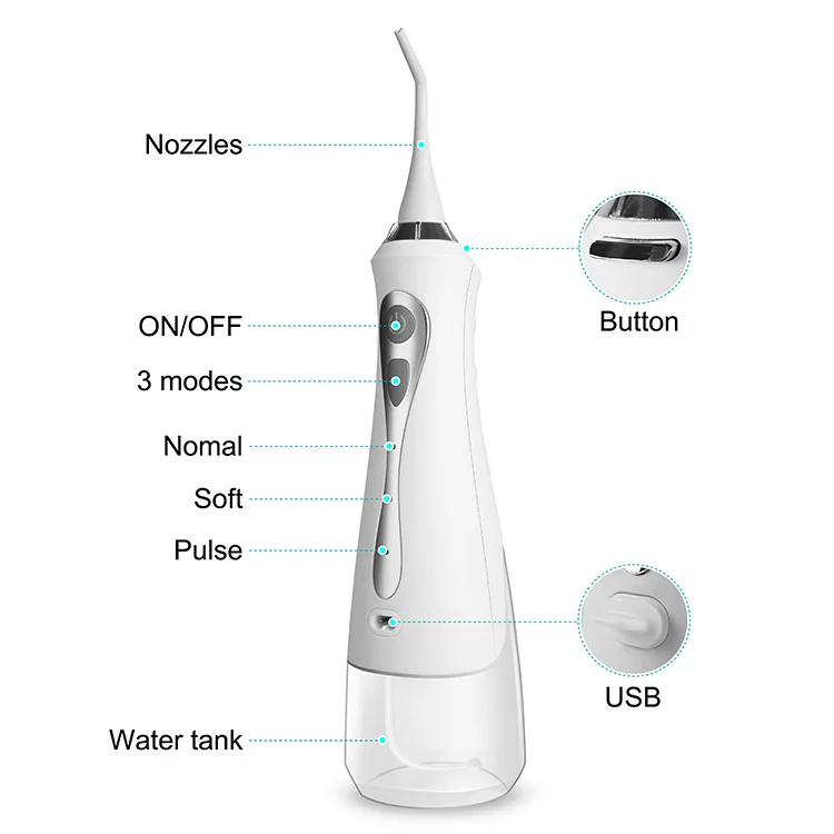 Portable Procare Oral Irrigator Dental Cordless Rechargeable Electric Tooth Water Jet Flosser