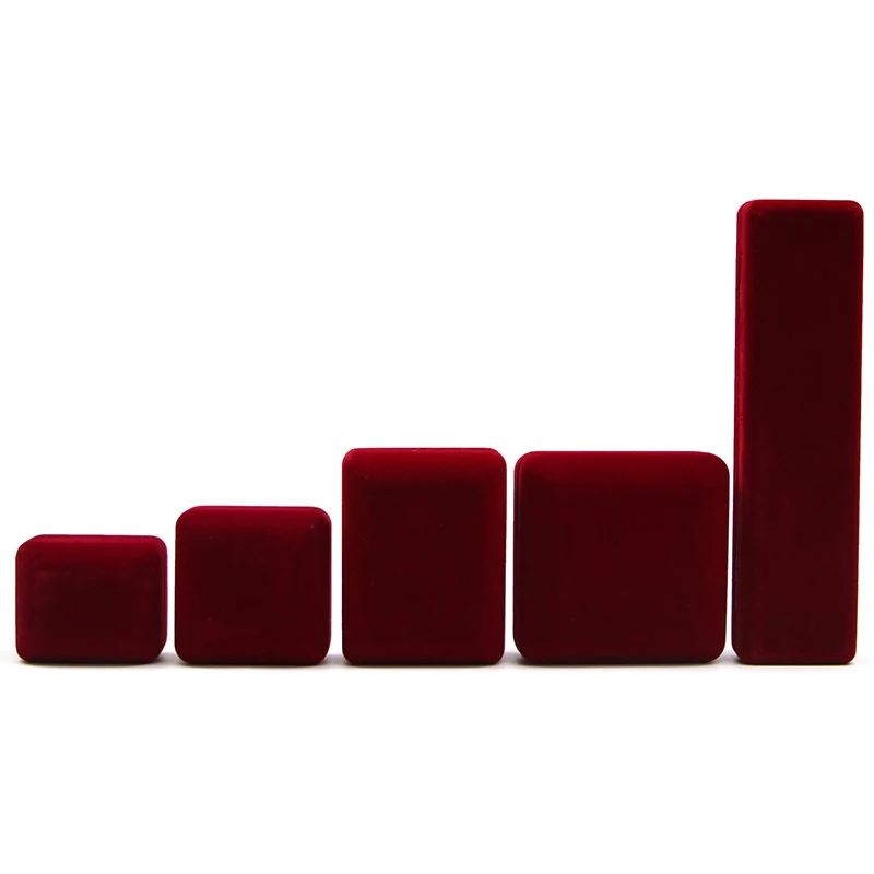 Hanhong logo embossed luxury led white light velvet red jewelry packaging box custom ring box jewelry box with light