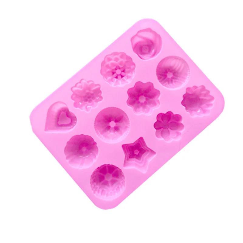 Wholesale 12 cavities Heart Shape cake tools Silicone Molds for Chocolate Candy