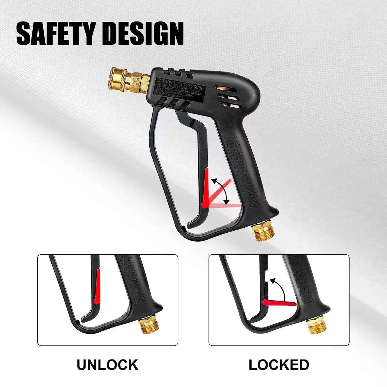 Lingzhen Car Pressure Washer Short Gun Quick Socket Washing Jet Power Cleaning Gun