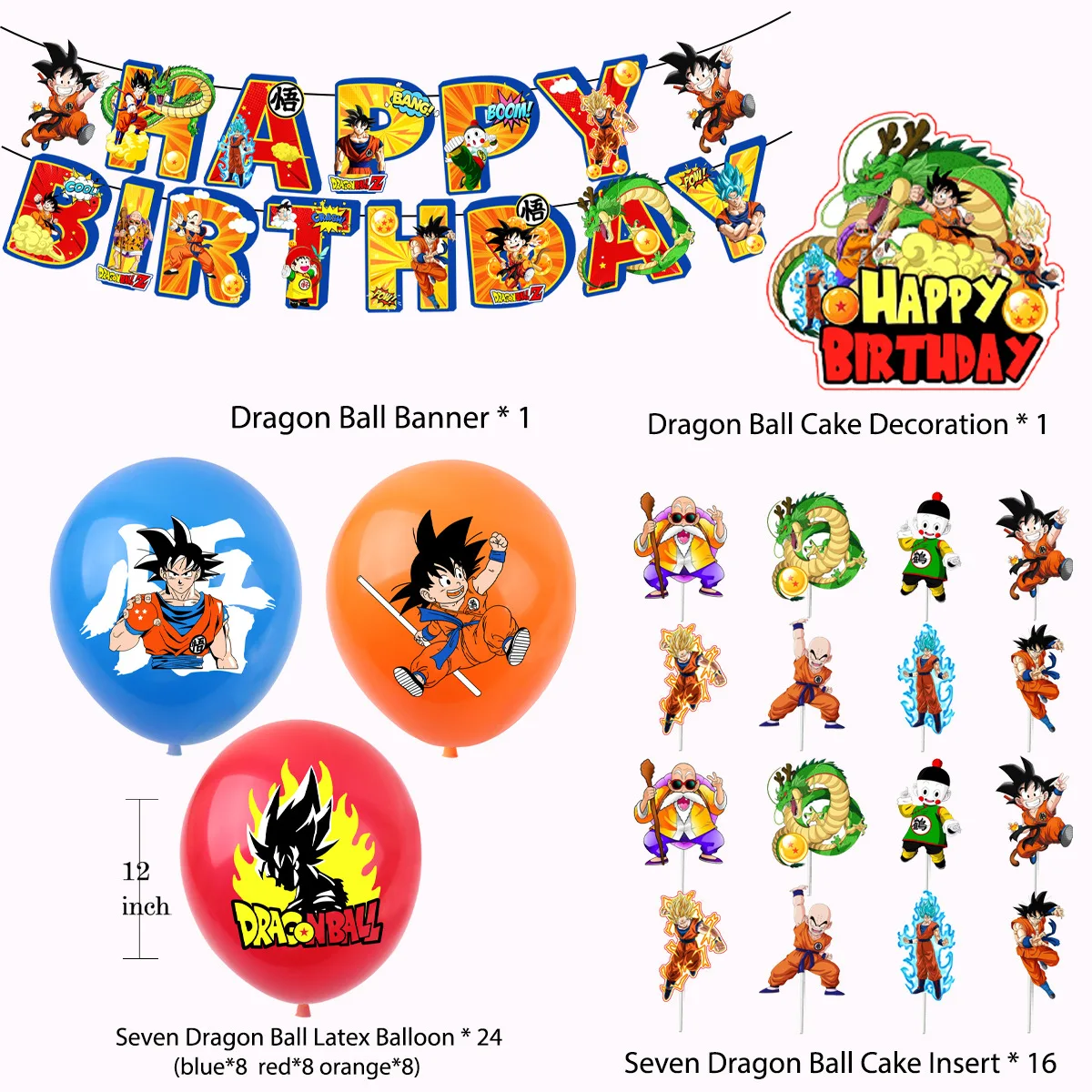 Wholesale Dragon Ball Theme Monkey King Background Tablecloth Plate Banner Balloon For Party Decoration