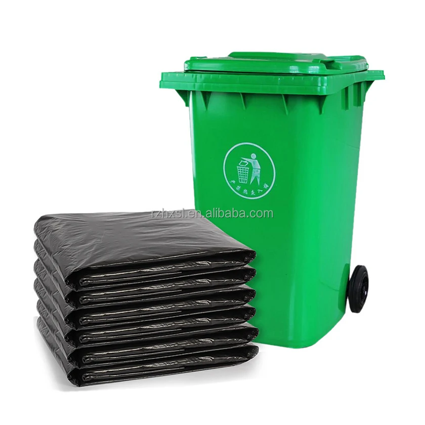 China hot selling manufacturing  strong black ldpe hdpe plastic bin industrial 65 gallon garbage bag