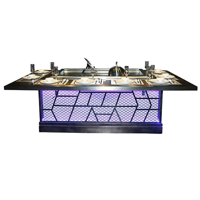 Коммерческий бездымный гриль Teppanyaki на газовом топливе стол для ресторанов отелей оборудование