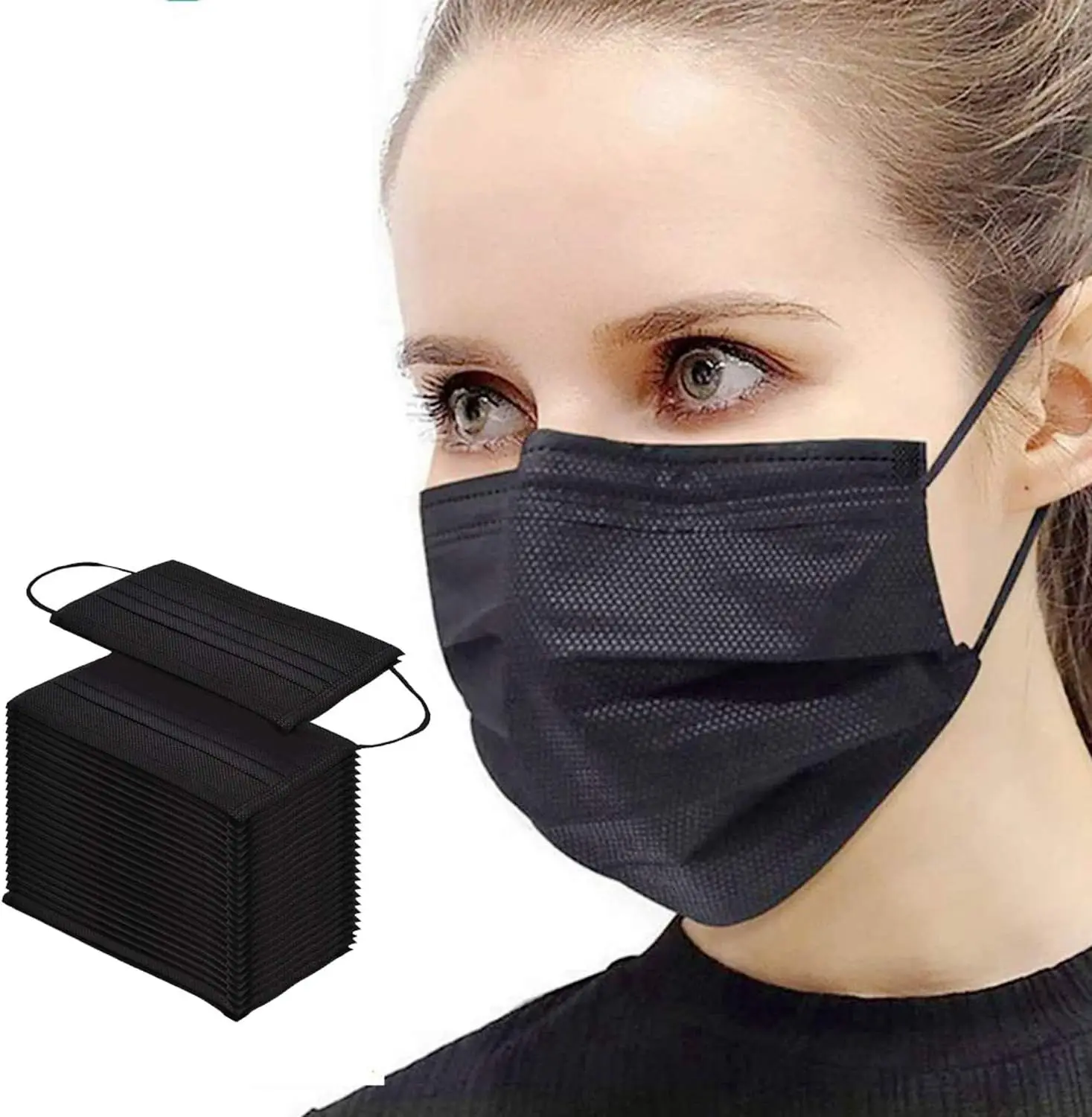 Wholesale Black ASTM Level2 3-ply Surgical Maskss CE Medical Black Facemask High Quality Manufacturer Disposable Face Masks