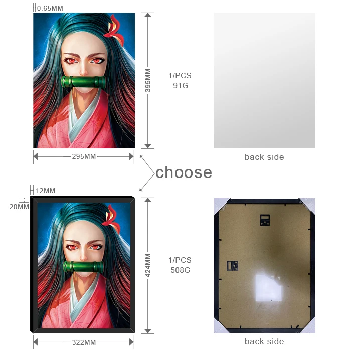 Wholesale Custom 3d lenticular anime poster dragon ball marvel japan cartoon One Piece naruto demon slayer anime 3d wall poster