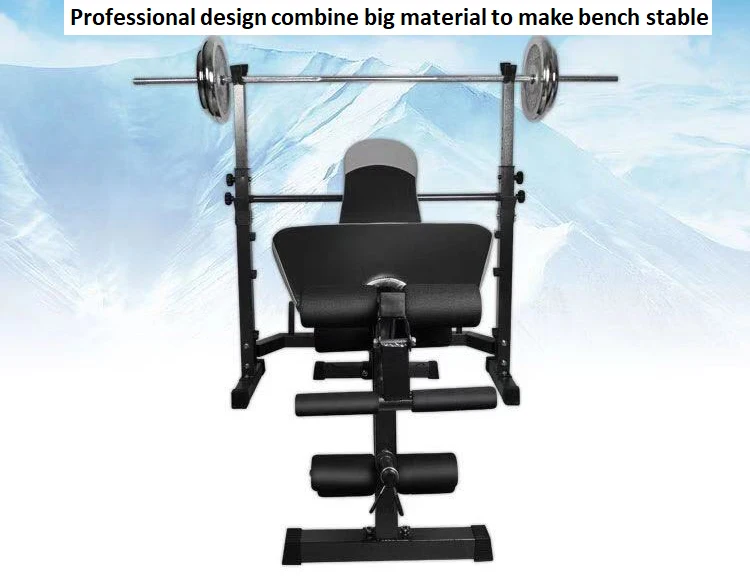 
Functional Trainer Sports Exercise Machine Fitness Gym Equipment Multi Adjustable Bench with Barbell Rack 