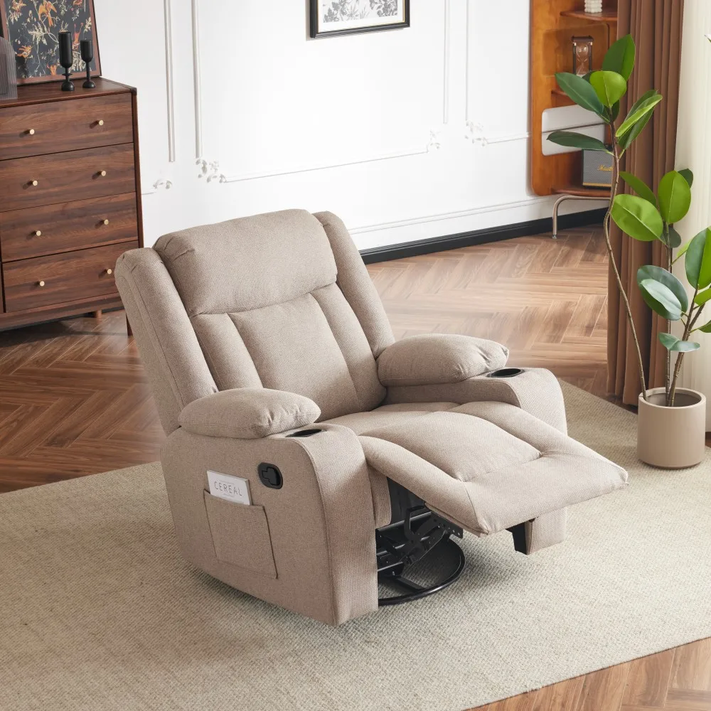 Sans Luxury Relax Fabric Manual One Seat Sofa Chair Glider Recliner Chair