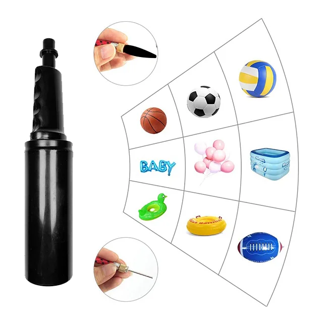 Mini multi-function football pump manual balloon and gymnastic ball hand air ball pump balloon inflation tool for party