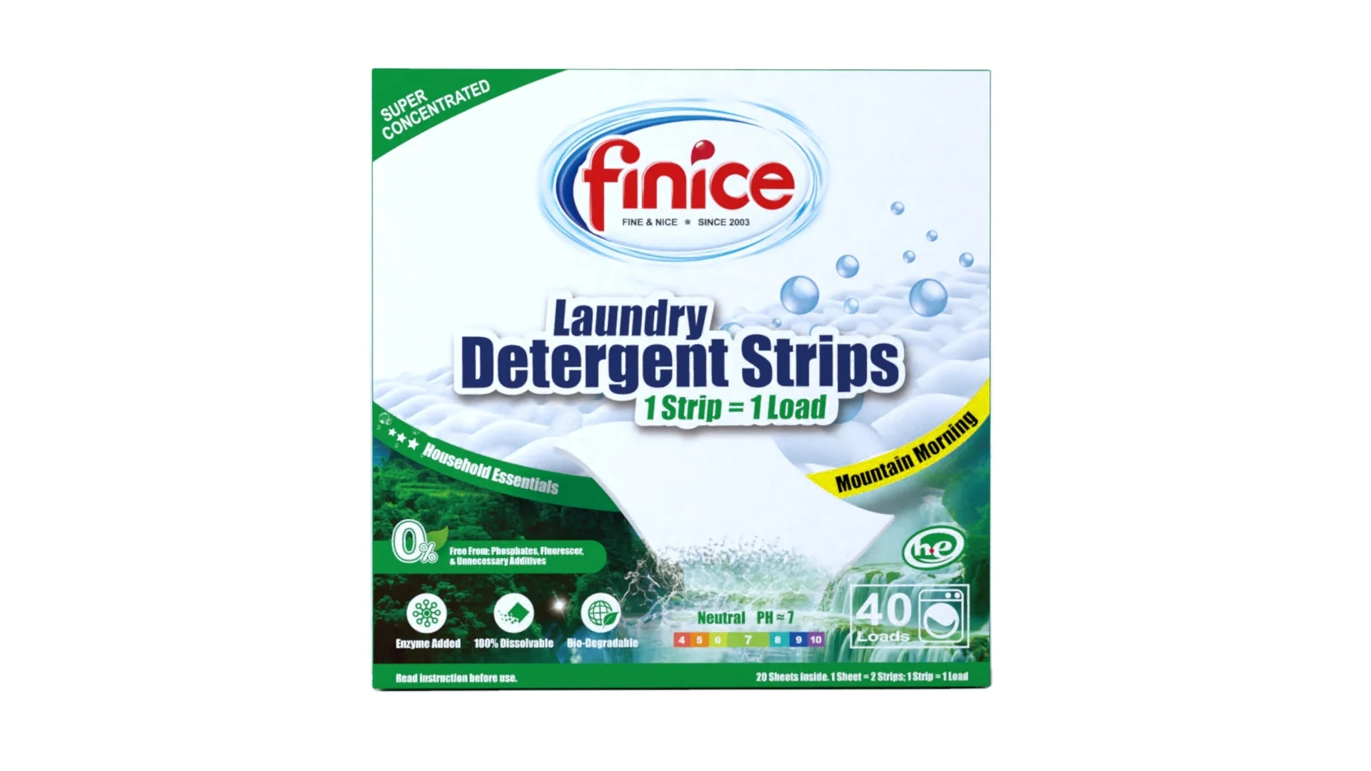 FNC745 finice laundry soap and softner sheets special shape laundry sheet plant based