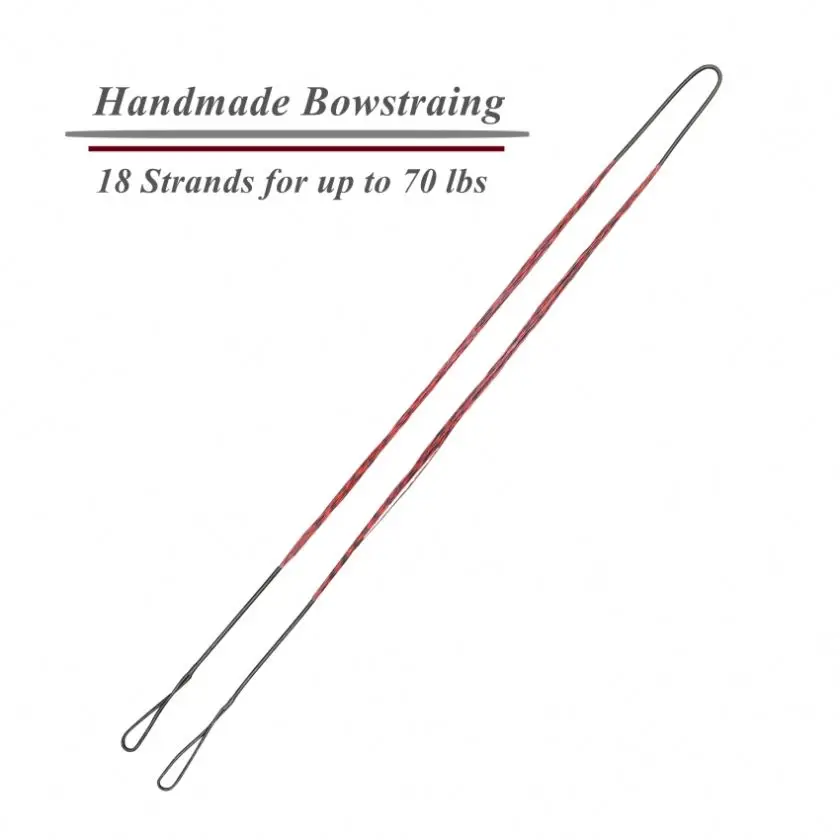Handmade 18 Strands Bowstrings 46-56 Inch Replaceable Archery Bowstring for Recurve Bow Traditional  Long Bow