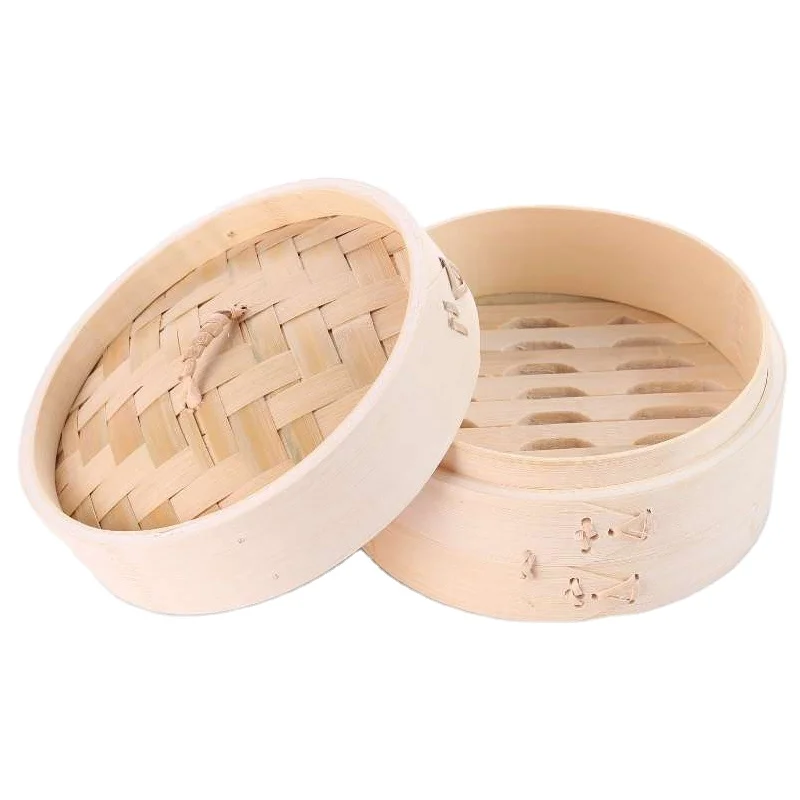 Wholesale Chinese Mini Dim Sum Food Baby Bamboo Steamer Basket 10 Inch With Custom Logo