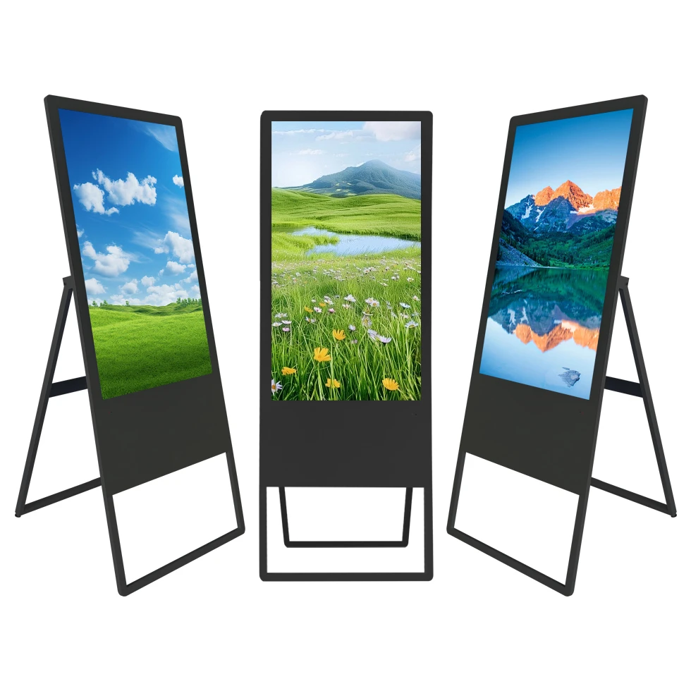 electronic  brand advertising machine split screen hanging fast food menu board display advertising expo display arch