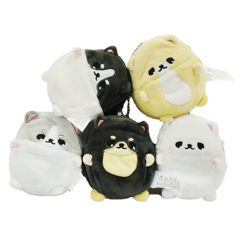 Factory Custom Class 9CM Mini Shiba Inu Plush Wallet Toy plush headphone bag For Crane Machine.