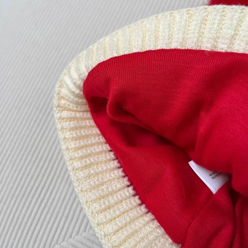 Fall Baby Hat Winter Cute Wool Ball Set Head Cap Infant And Young Children Knitted Wool Thickened Ear Protection  Ear