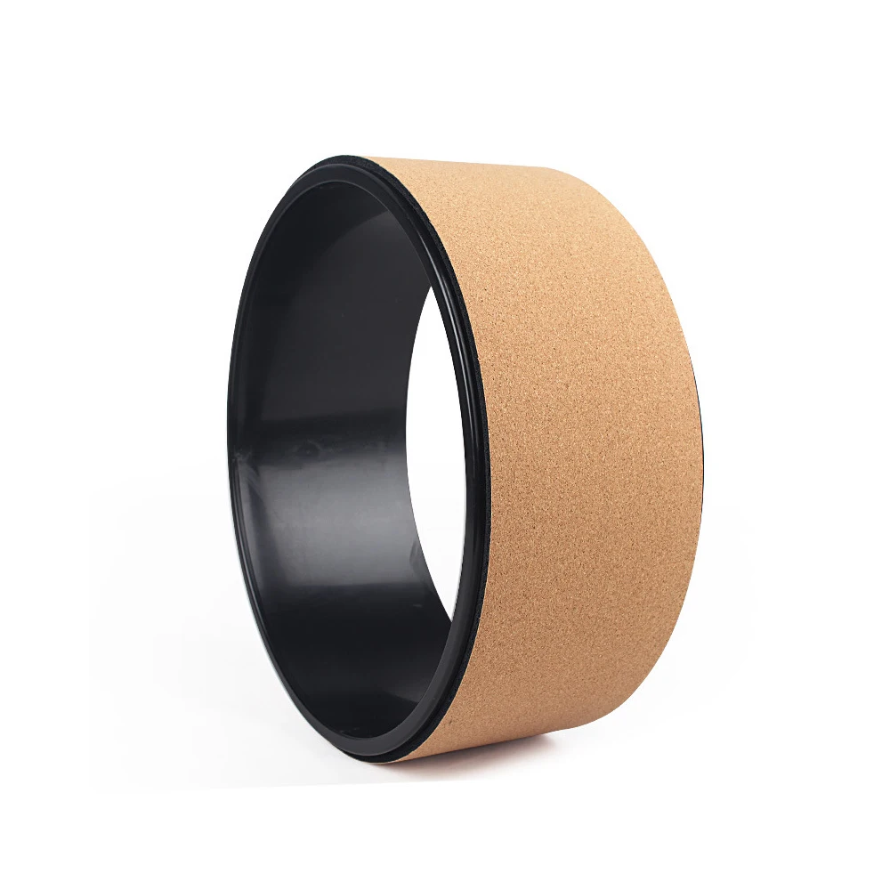 D33 Professional Durable Non-slip Stable Cork Rubber Yoga Wheel, Stretcher Accessory For Pilates