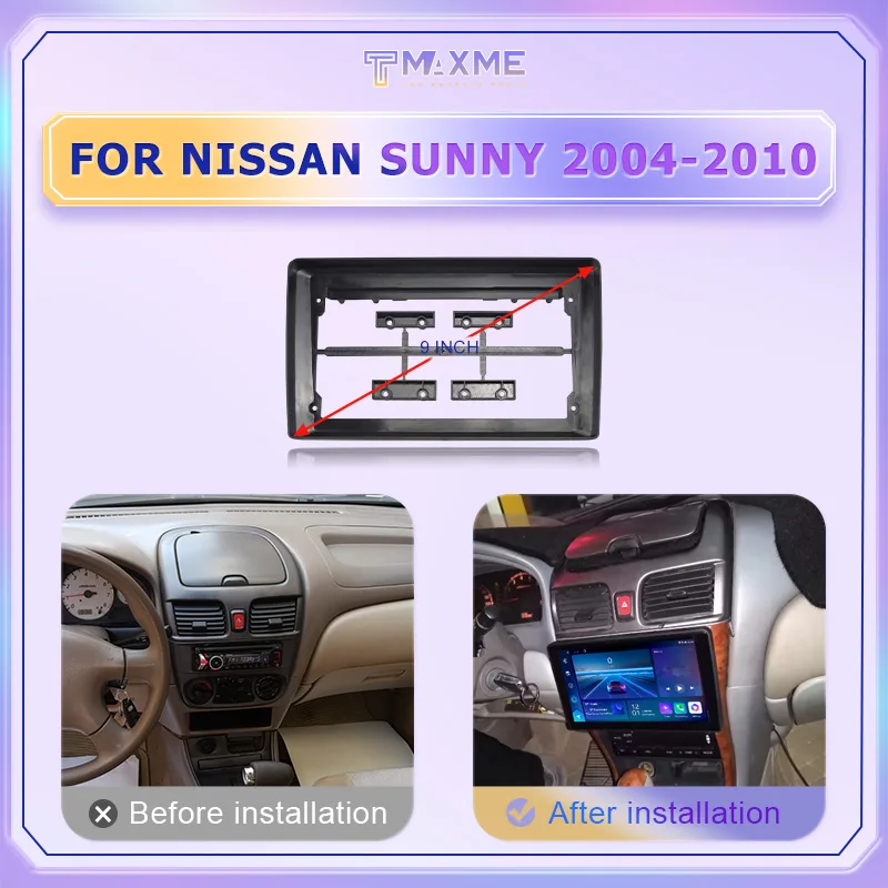 Фабричная OEM ODM Автомобильная DVD-рамка для Nissan SUNNY/ALMERA 9 дюймов 10 Рама автомобильной электроники LHD RHD прочная панель ABS автомобиля