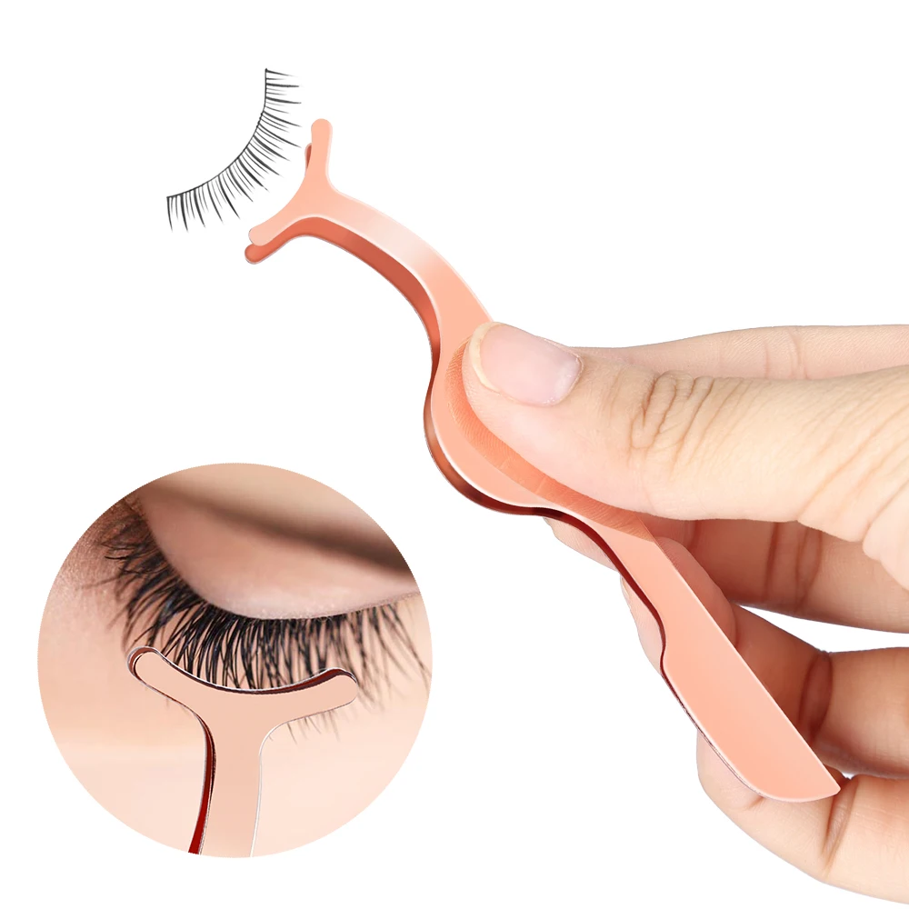 Custom logo 2-pieces Rose Gold Stainless Steel eyelash extension applicator Eyebrow scissor eyelash Tweezers set